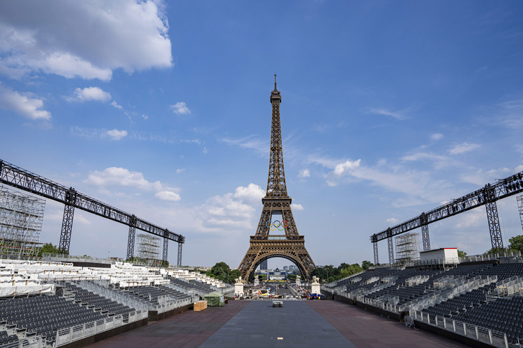 This photo taken on June 26, 2024 shows a general view of the Trocadero and the Eiffel Tower in Paris, France. (Xinhua/Sun Fei)