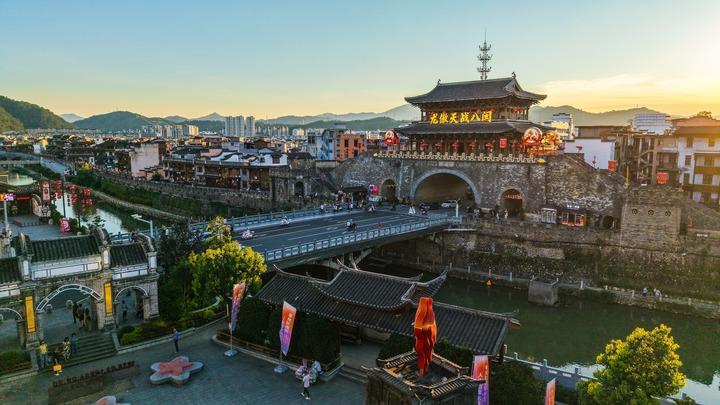 This aerial drone photo taken on June 22, 2026 shows the Jichuan Gate in Changting County, southeast China's Fujian Province.(Photo by Zhu Fangbin/Xinhua)